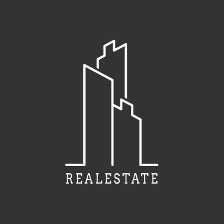 Real estate. The company's logo template. Sale, exchange, purchase, lease, construction and repair of real estate. Provision of legal services.のイラスト素材