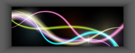 Colorful neon wave. A set of backgrounds for websites, apps and social networks. Template for creative and creative design, interior, paintings, screensavers and postersのイラスト素材