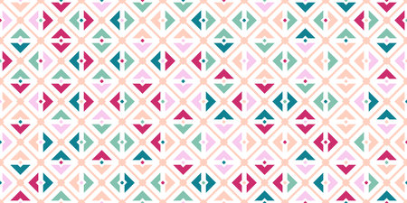 Colorful seamless pattern. Composition of colored geometric elements for backgrounds, textures, prints and creative designのイラスト素材