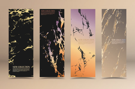 A set of modern unusual designs for covers, banners, posters and creative ideas. Vector layout template for elite and premium design. Collection for design and creative ideasのイラスト素材