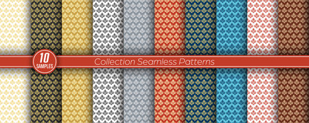 A set of seamless patterns for backgrounds, banners, advertising and creative design. Flat styleのイラスト素材