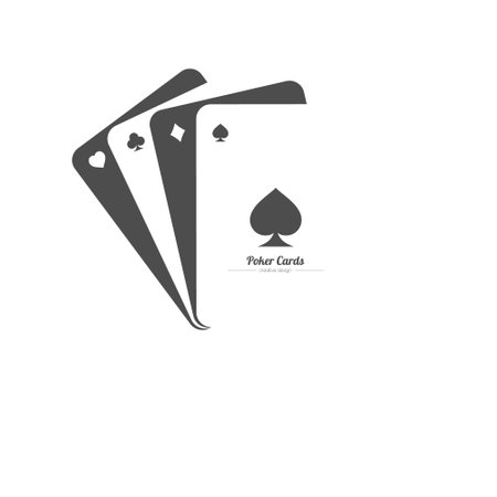 A set of aces. Minimalist vintage poker playing card, gambling symbol. Vector for logo, casino and creative design.のイラスト素材