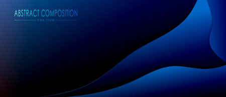 Blue gradient with abstract wavy shapes. Abstract background. Vector compositionのイラスト素材