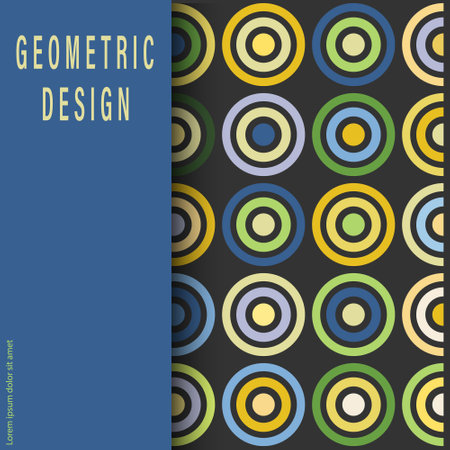 Multicolored circles. Layout for background, cover, screensaver, website and creative idea. The idea of interior design, corporate style and decorative creativityのイラスト素材