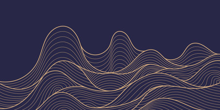 Colorful pattern of wavy lines. Background template for interior design, packaging, social networks. An idea for creative designのイラスト素材