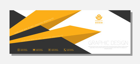 Template for the design of a business idea, corporate banner, flyer, marketing strategy. The composition is yellow and black.のイラスト素材