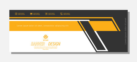 Template for the design of a business idea, corporate banner, flyer, marketing strategy. The composition is yellow and black.のイラスト素材