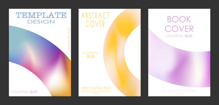 Covers with a gradient. Colorful blurring of geometric shapes. The idea of a banner, brochure, catalog, or booklet. A template for creative designのイラスト素材
