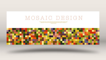 Colored pixels. Template for background, cover, screensaver, website and creative idea. Layout for interior ideas, corporate style and decorative creativityのイラスト素材