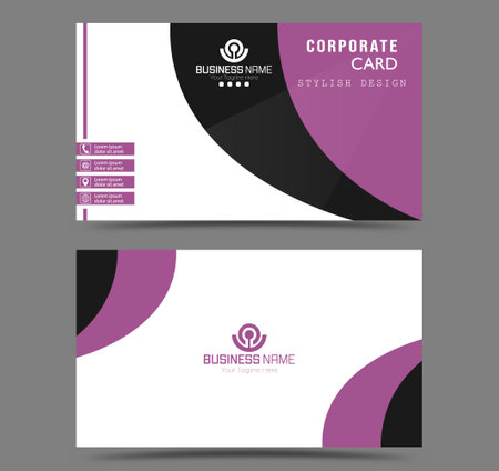 Business card. Double-sided business card design. Corporate and individual corporate style templateのイラスト素材