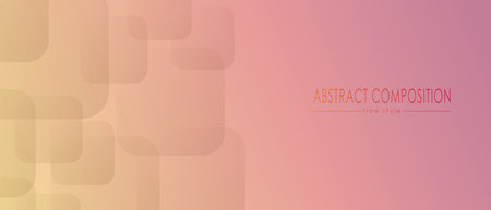 Pink and yellow gradient abstract background with arbitrary geometric shapes. Vector compositionのイラスト素材