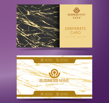 Business card. Double-sided business card design. Corporate and individual corporate style templateのイラスト素材