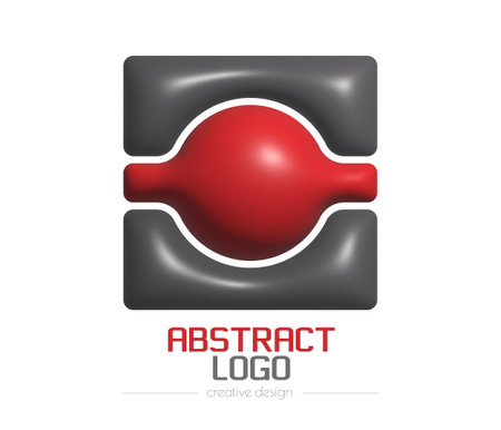 Abstract 3d logo. A template for a brand, ID, sticker, sticker, or pictogram. Social network icon, corporate design ideaのイラスト素材