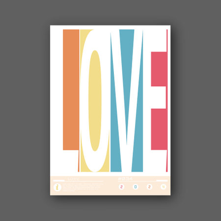 Love. A stylized template for a poster, billboard, interior decoration, lettering for a print on a T-shirt. The idea of creative designのイラスト素材