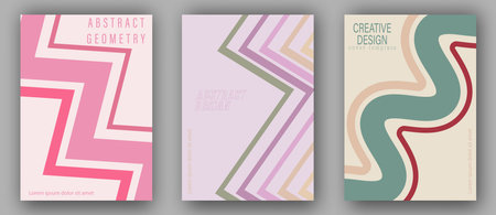 Creative cover in a minimalist style with arbitrary geometric shapes. Layout for posters, posters, banners in advertising, marketing and creative designのイラスト素材