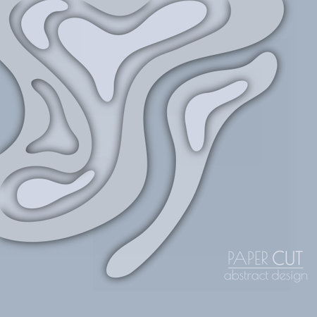 3d layout of the cover, banner, leaflet in the style of cut paper. Abstract smooth shapes create the effect of multi-layered elevation. Abstract background for creative design and creative ideaのイラスト素材