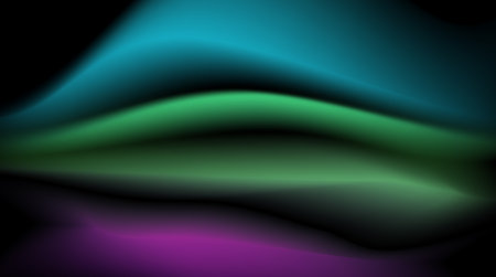 Abstract color waves with a gradient on a dark background. The illusion of dynamic space