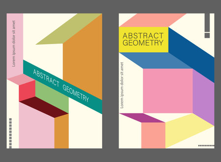 Colorful geometric pattern. Background of geometric shapes. A modern poster template, cover, flyers, an idea for interior design or printのイラスト素材