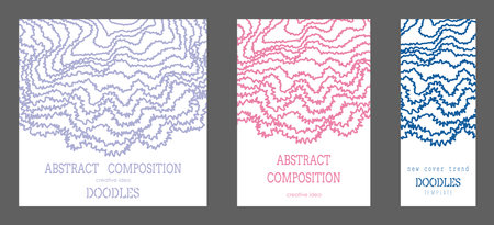 A polyline. A set of colored cover pages for a book, a catalog magazine. A template for a banner, poster and brochure. An abstract version of modern designのイラスト素材