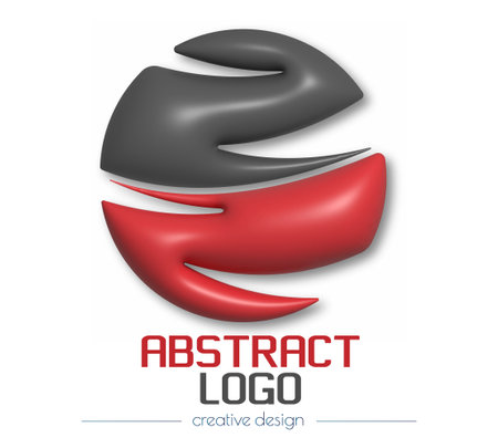 3d abstract logo. a template for an emblem, sticker, or brand. An idea for a social network, community, website or applicationのイラスト素材