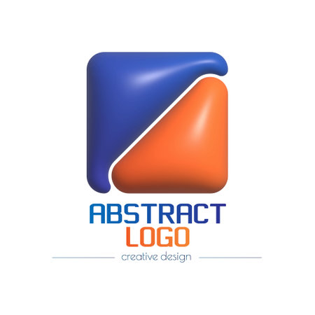 Abstract 3d logo. A template for a brand, ID, sticker, sticker, or pictogram. Social network icon, corporate design ideaのイラスト素材