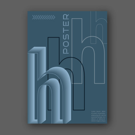 Stylized lowercase letter H. Template for poster, poster, cover, interior design. The idea of creative designのイラスト素材
