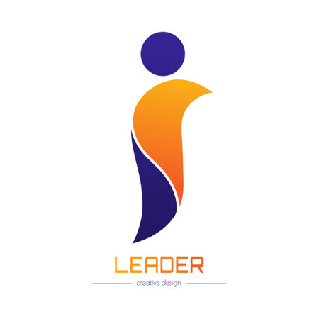 Leader. Template of a logo, sticker, brand or label for a creative idea. Flat styleのイラスト素材