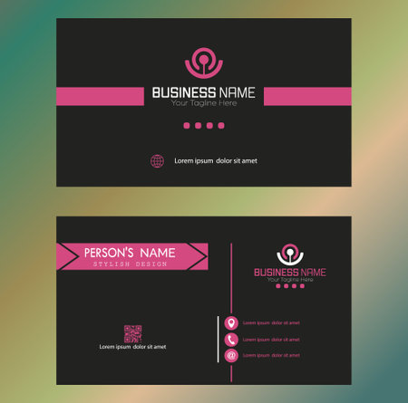 A business card. Double-sided business corporate card design. Individual corporate identity templateのイラスト素材