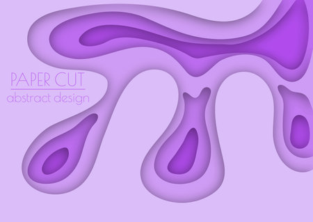 3d layout of the cover, banner, leaflet in the style of cut paper. Abstract smooth shapes create the effect of depth and space. Abstract background for creative design and creative ideaのイラスト素材