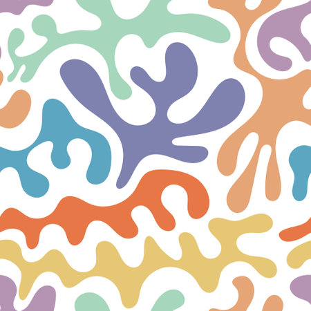 Seamless colored pattern with caral shapes. Template for backgrounds, textures, textiles, wallpapers and simple backgroundsのイラスト素材