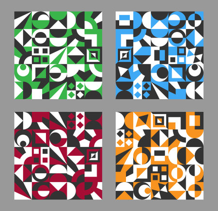 Abstract seamless pattern of arbitrary geometric shapes. Template for the design of covers, posters, interior design, wallpapers and backgroundsのイラスト素材