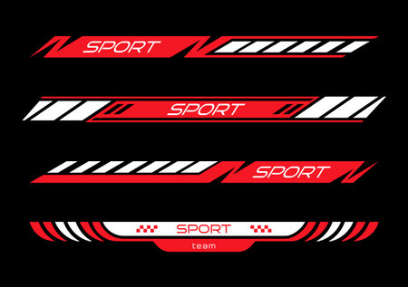 SPORT. A sample of the design of the team of racers, fans. A template for a print on a T-shirt, clothes and souvenirs. Design of typography, banner poster. Modern styleのイラスト素材