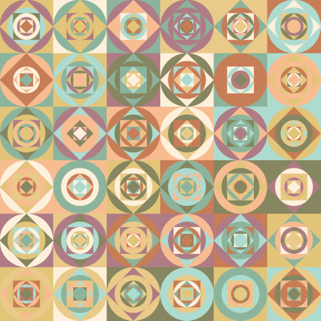 Abstract seamless geometric pattern. Colorful combination of colors in geometric shapes. Template for textiles, fabrics, backgrounds and creative designのイラスト素材