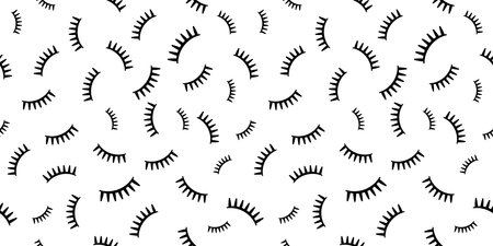 Seamless pattern of closed eyes. Template for creative design, covers, posters, banners, clothing, interior, wallpaper and design ideasのイラスト素材