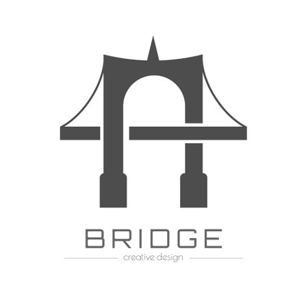 Bridge. A sample of a brand, firm, or company. A template for the thematic design of a corporate logo.のイラスト素材