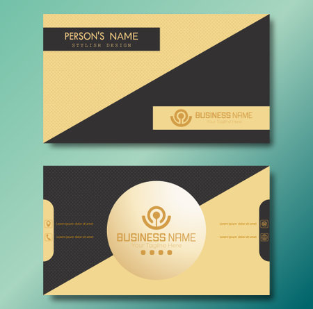 A business card. Premium double-sided business card design. Corporate and individual corporate identity templateのイラスト素材