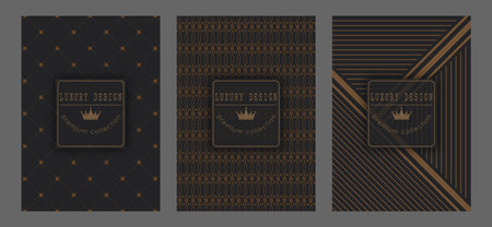 A luxurious pattern on a dark background. Premium background for covers, interior, packaging and creative ideasのイラスト素材