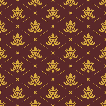 Seamless pattern with gold pattern. Heraldic pattern. Template for packaging, textiles, stylish postcards, invitations, backgrounds and creative designのイラスト素材