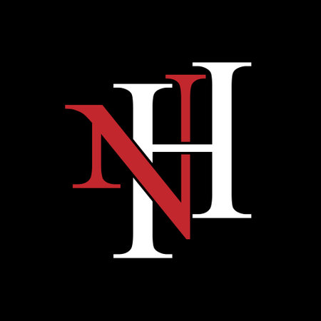 The letters N and H. Are a combination of overlapping letters. Logo template, abbreviation or monogram. The idea of a business, brand, or company designのイラスト素材