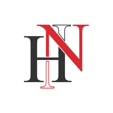 The letters N and H. Are a combination of overlapping letters. Logo template, abbreviation or monogram. The idea of a business, brand, or company designのイラスト素材