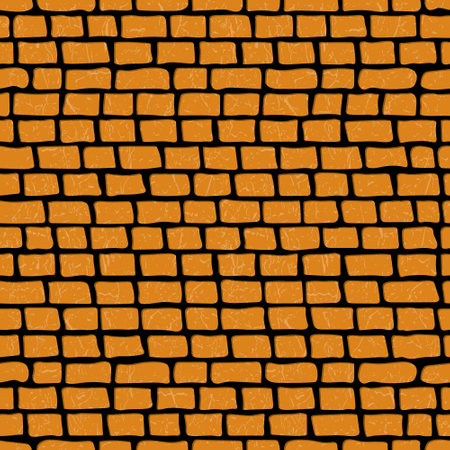 Imitation of a brick wall. Seamless pattern of orange rectangles. a template for creative design and creative ideasのイラスト素材