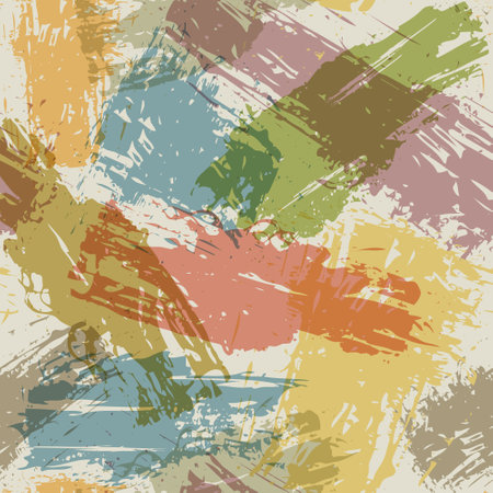 Seamless abstract background with patches of colored paint. Template for textures, textiles, wallpapers, screensavers, covers and creative ideasのイラスト素材