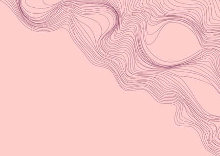 Linear abstraction. Background of smooth wavy lines. Curved lines create the effect of chaos or terrainのイラスト素材