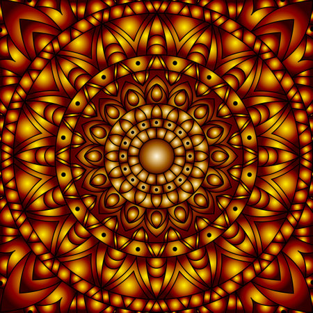 Colorful gradient ornament. A background with a symmetrical pattern. There is a template for interior decoration, screensavers, covers and the implementation of a creative ideaのイラスト素材