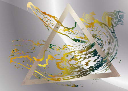 Liquid art. Modern colorful background. The illusion of a spilled colored liquid.Interior design, paintings, covers, posters and creative ideasのイラスト素材