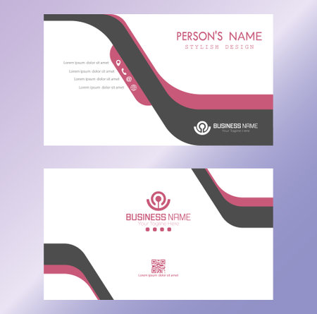 A business card. Double-sided business card design template. Corporate and individual styleのイラスト素材