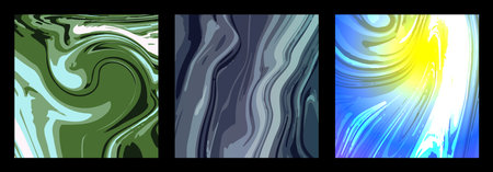 The illusion of a colored liquid. Colorful abstract background. The texture of marble patterns. Interior design, paintings, covers and creative ideasのイラスト素材