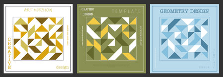 A set of cover, booklet or brochure design templates. The idea of an individual geometric style of...