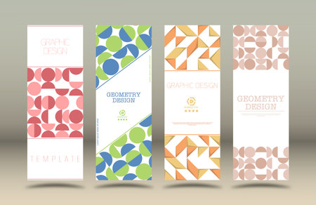 A set of cover, booklet or brochure design templates. The idea of an individual geometric style of interior decoration and creative design. A variant of the corporate corporate identityのイラスト素材