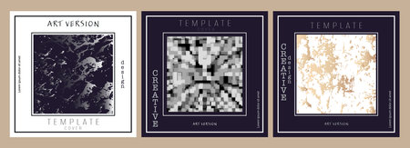 Marble and pixel pattern. Template for modern posters, posters, covers, postcards, business cards. Creative style for creative ideas and designのイラスト素材